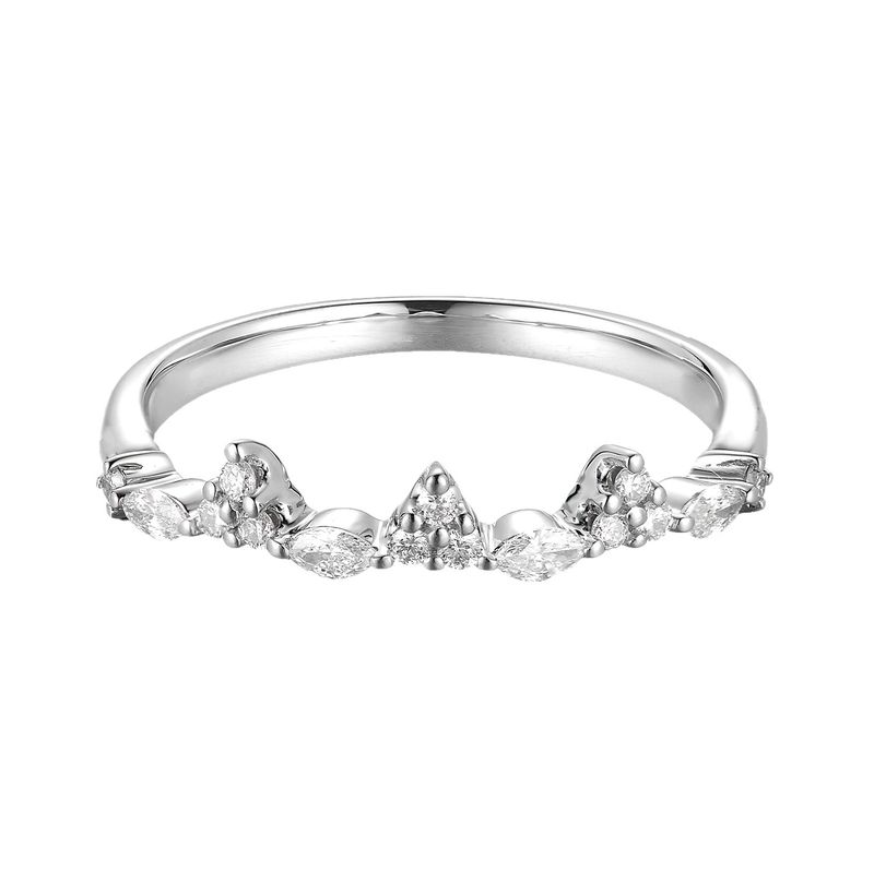 14K White/Yellow Gold Lab Grown Diamond Curved Band GP294