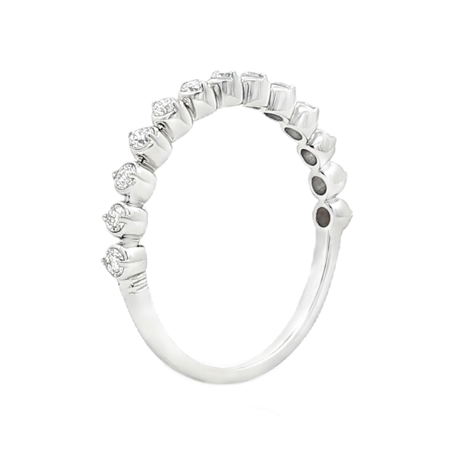 14K White Gold Lab Grown Diamond Wedding Band IH-438