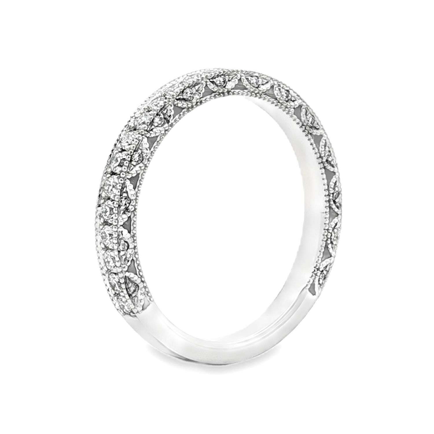 14K White Gold Lab Grown Diamond Wedding Band jbk-rz29601-HF9325