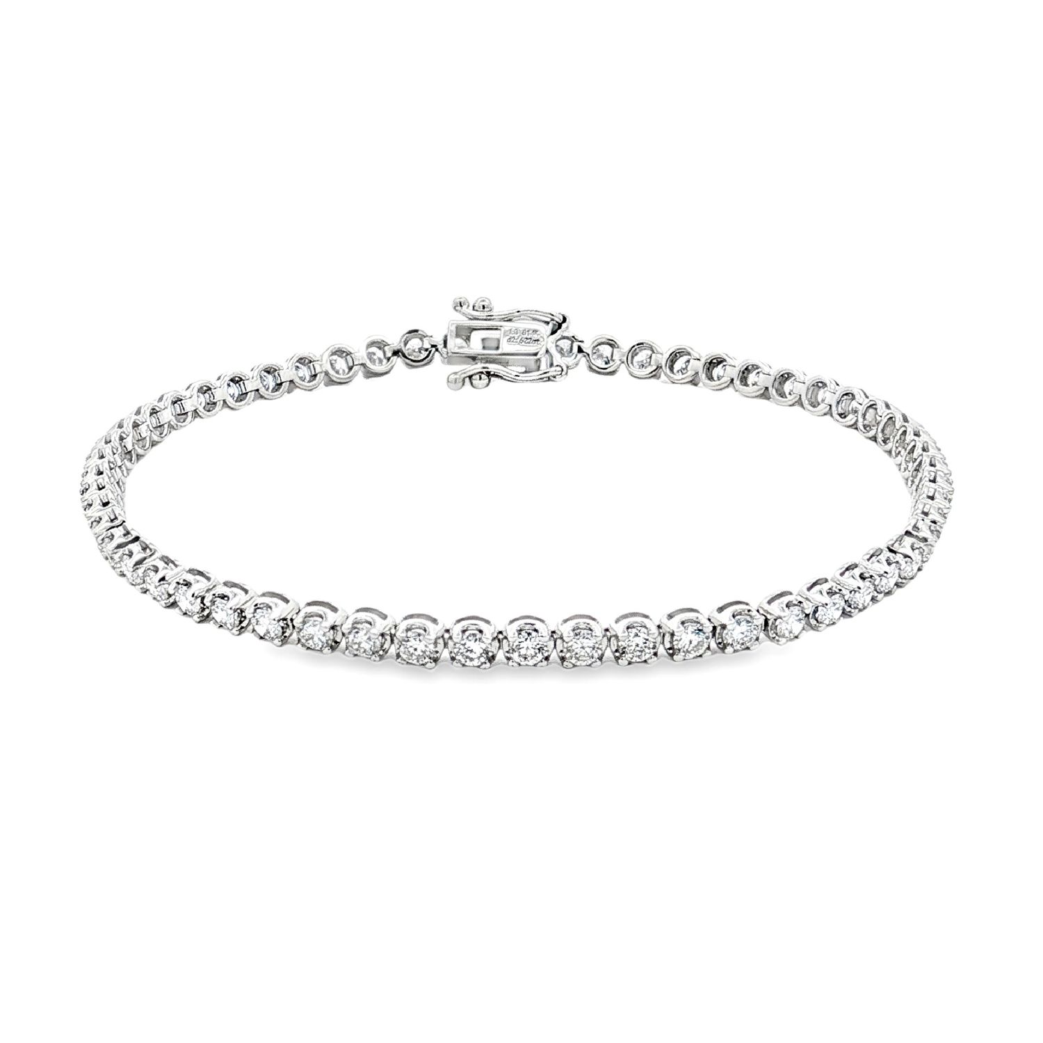 14K White Gold Lab Grown Diamond Bracelet MZ13194, Colour: 14KW-5.67g-2.639ct-LG
