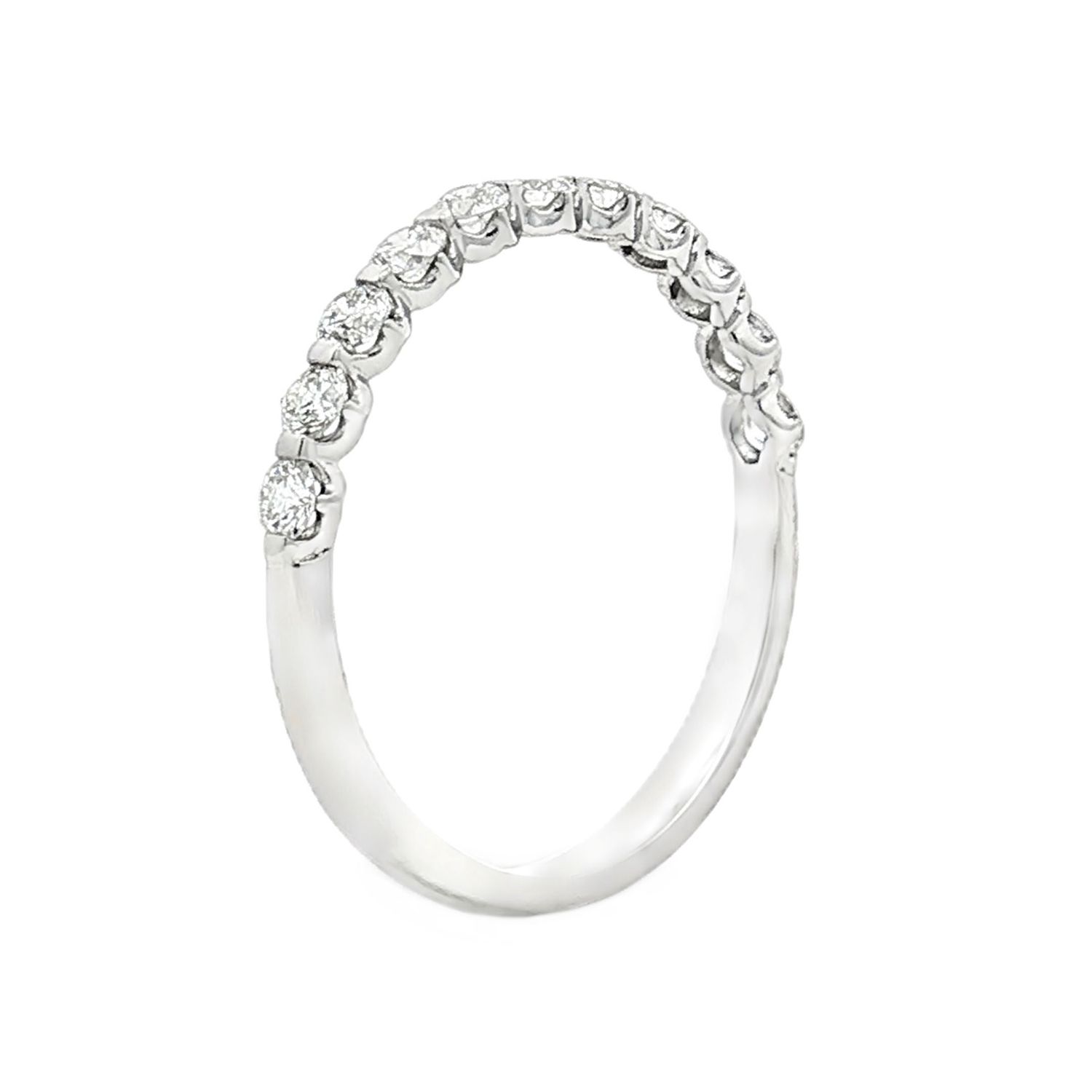 14K White/Yellow Gold Natural Diamond Wedding Band MZ2032-6.5#, Colour: 14KW-1.49g-0.47ct-LG