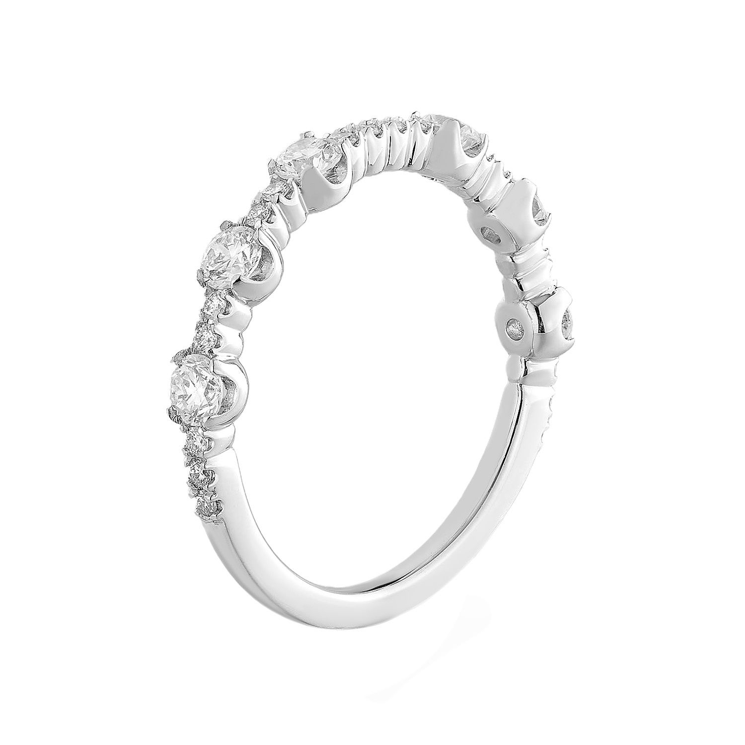 14K White Gold Lab Grown Diamond Wedding Band MZ1629-Match