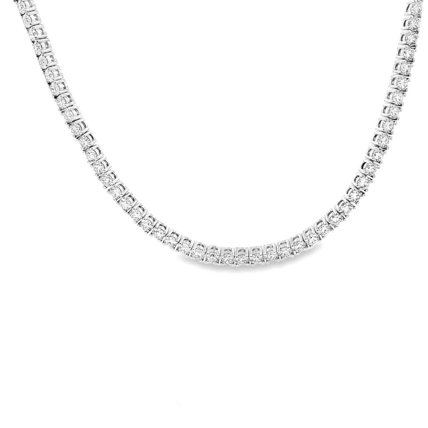14K White  Gold Classic Lab Grown Round Diamond Necklace MZ13268-7ct, Colour: 14KW-20.31g-7.224ct-LG