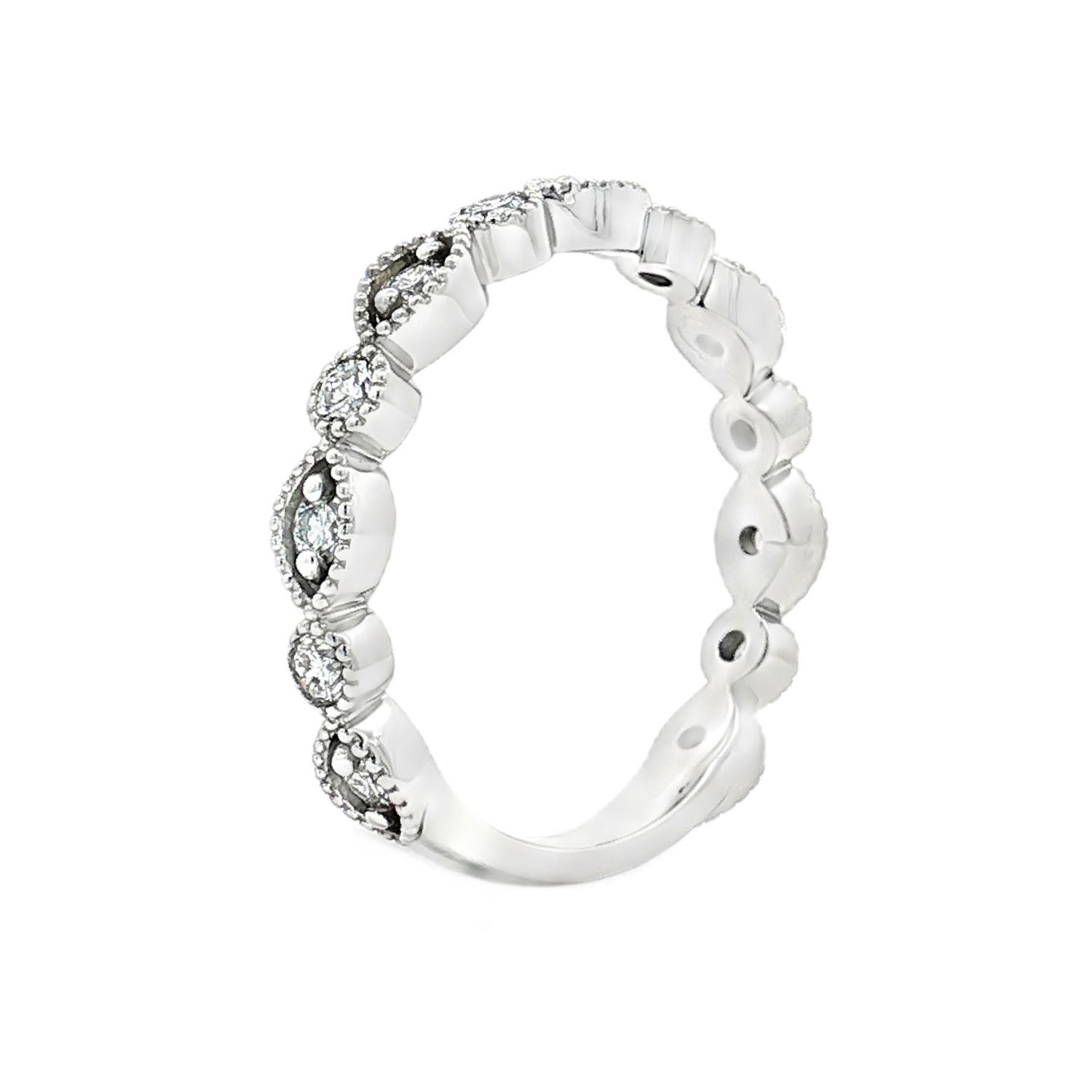 14K White Gold Lab Grown Diamond Wedding Band MZ2358
