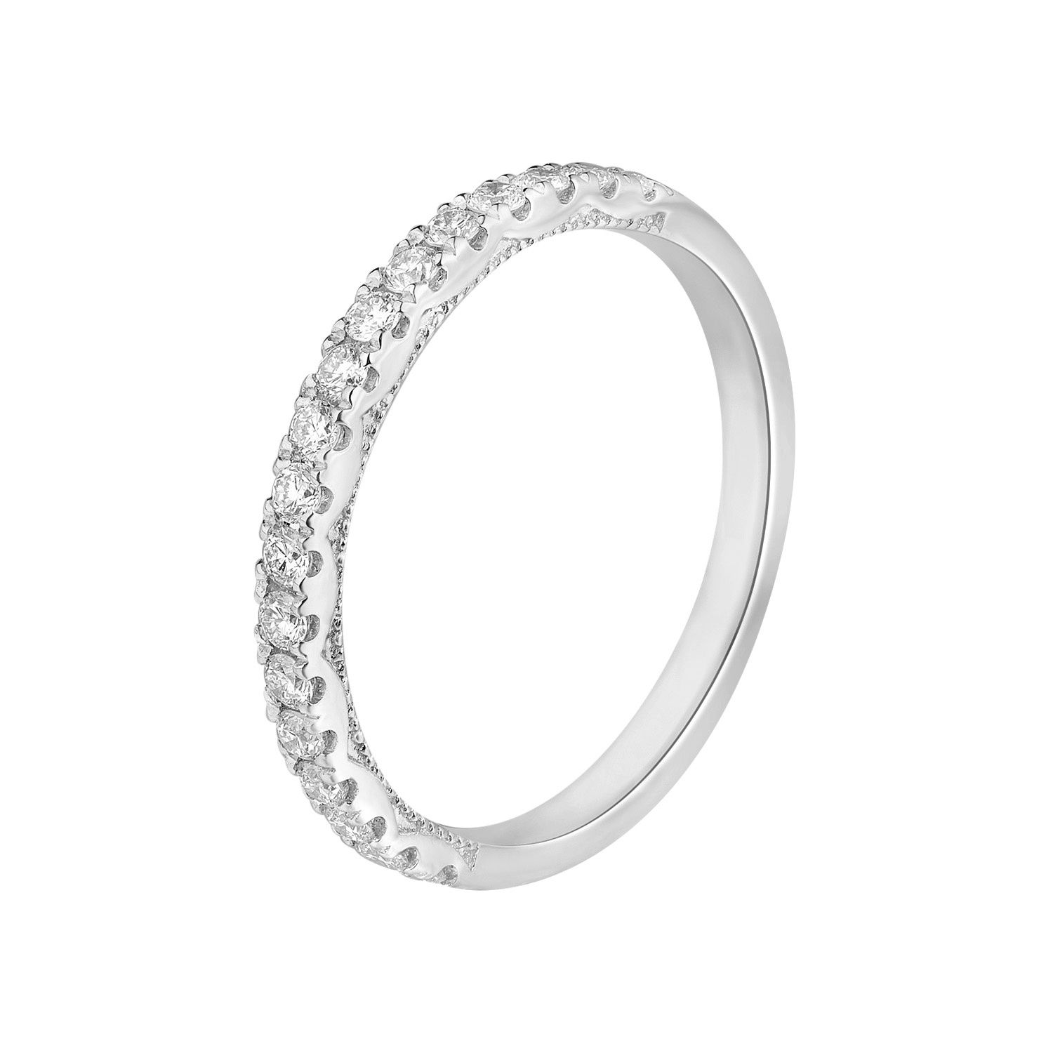14K White Gold Lab Grown Diamond Wedding Band MZ6027