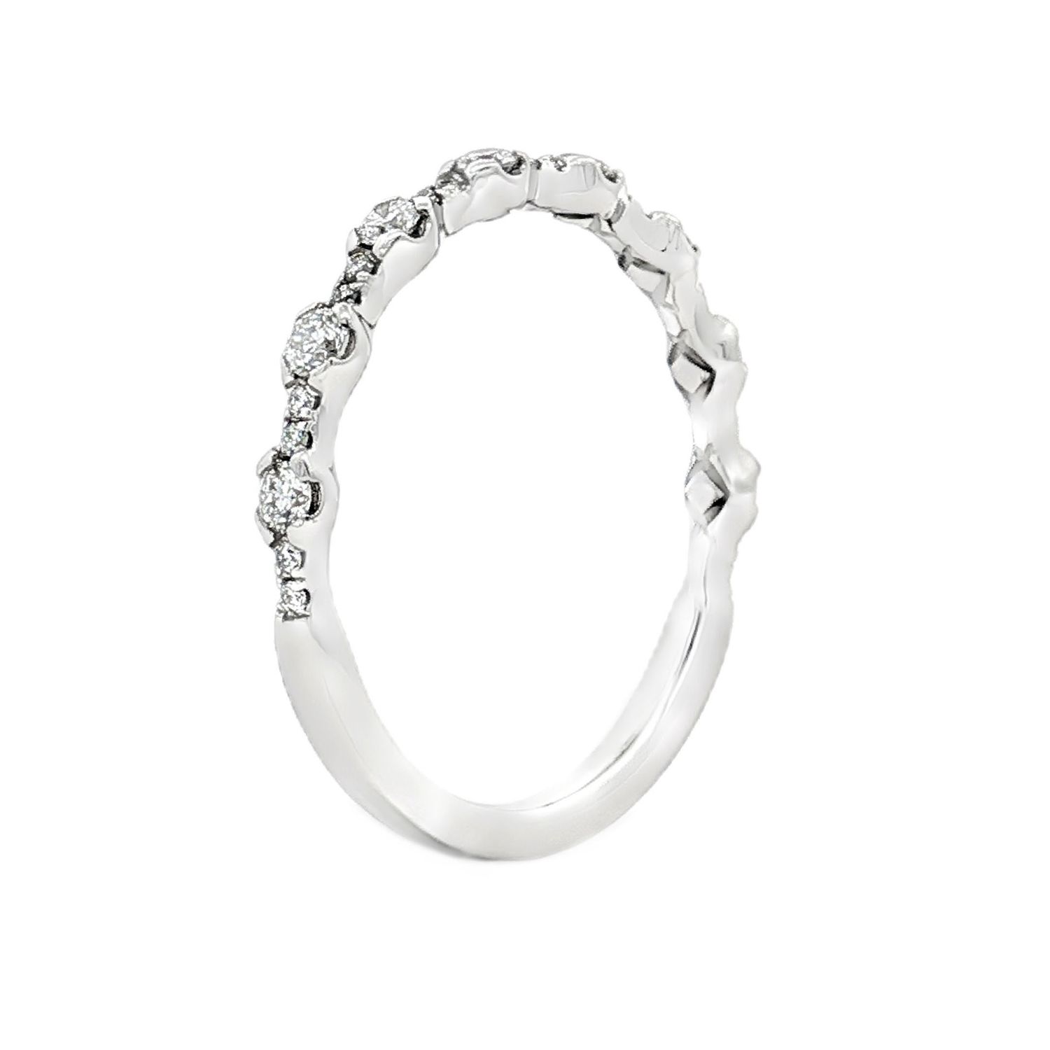 14K White Gold Lab Grown Diamond Wedding Band MZ7962