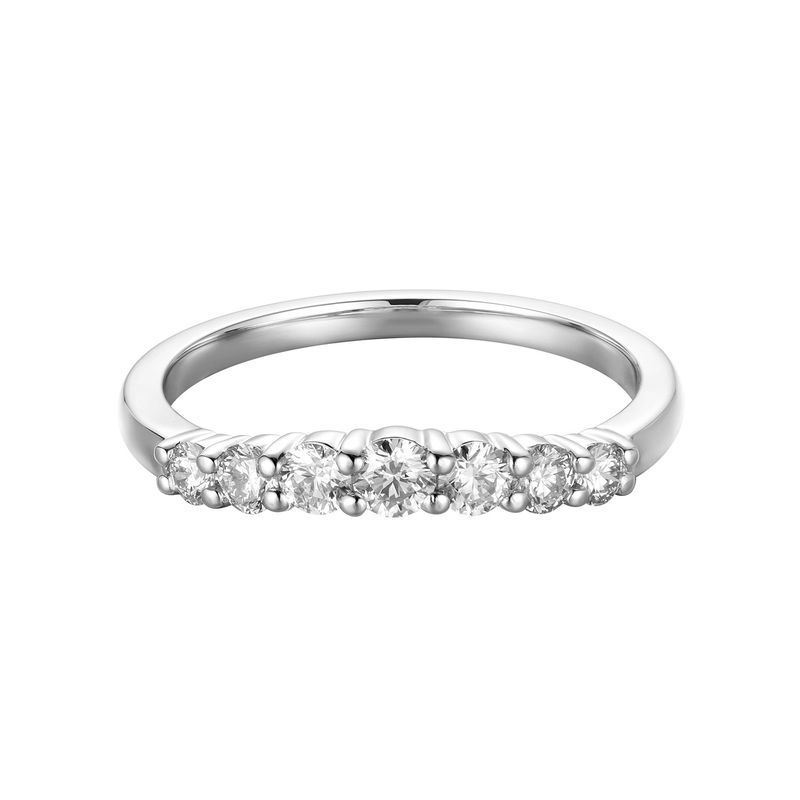 14K White/Yellow Gold Lab Grown Diamond Curved Wedding Band MZ9522
