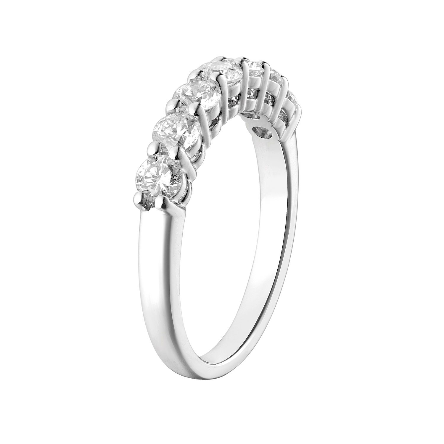 14K White/Yellow Gold Lab Grown Round Diamond Wedding Band MZ7278, Colour: 14KW-3.04g-0.994ct-LG
