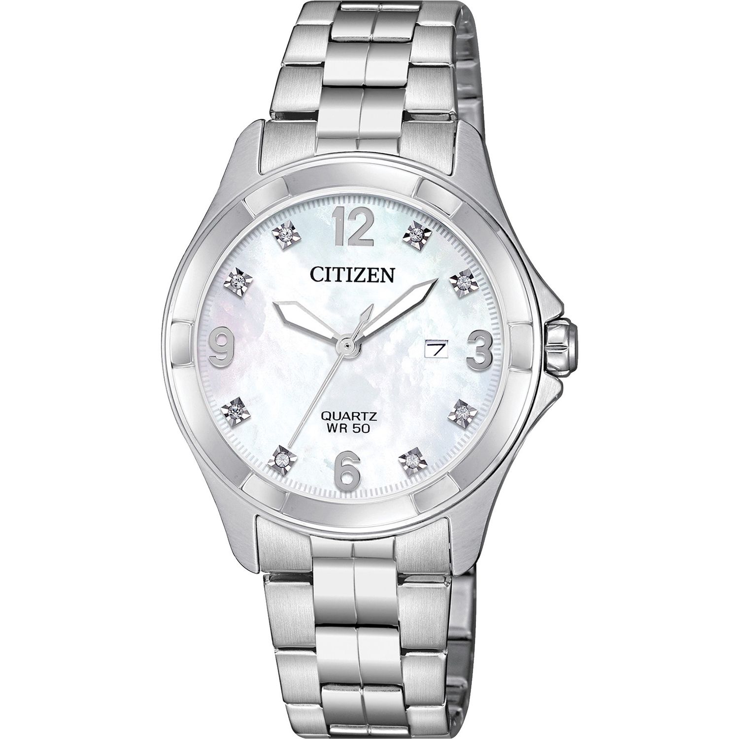 Citizen Quartz Crystal Mother of Pearl Dial Women's Watch  EU6080-58D
