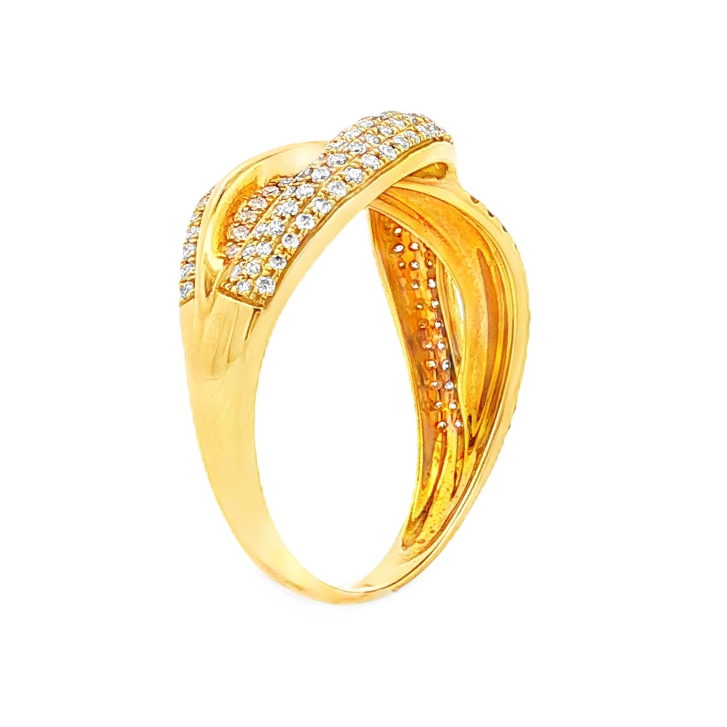 18K Yellow Gold Natural Diamond Size 6.75# Ring XY0003