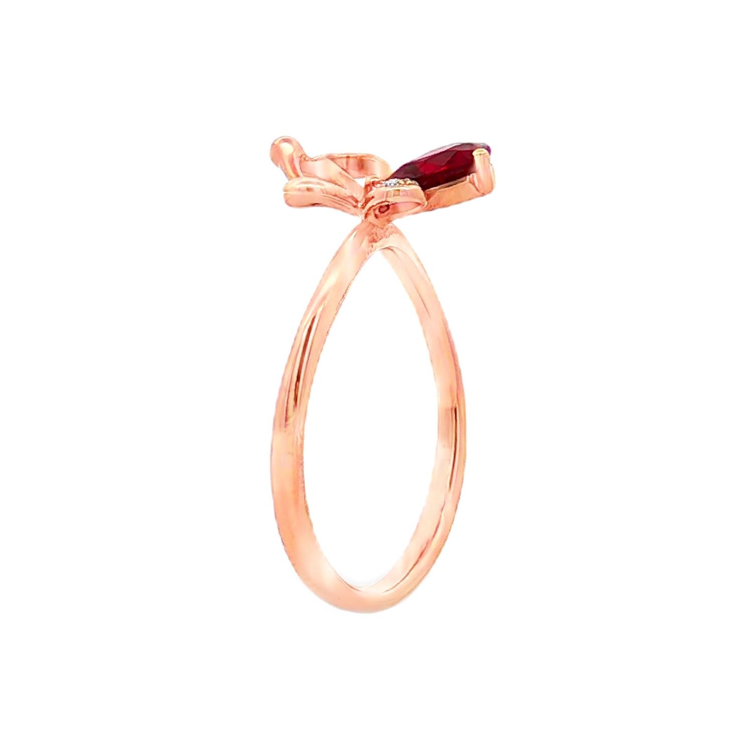 18K Rose Gold Natural Ruby Diamond Engagement Ring DN0005