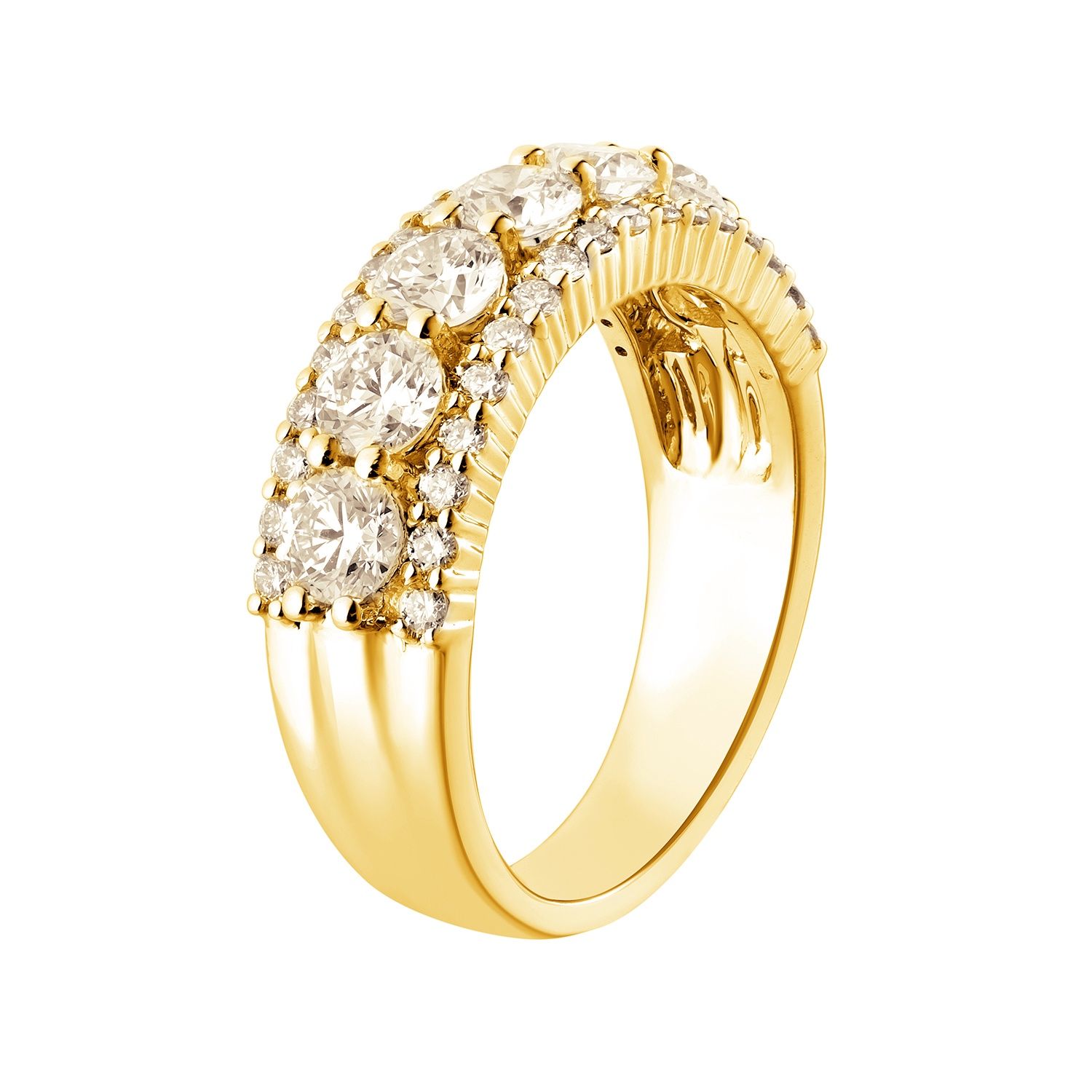 14K White/Yellow  Gold Lab Grown Diamond Wedding Band MZ7359, Colour: 14KY-5.6g-2.016ct-LG