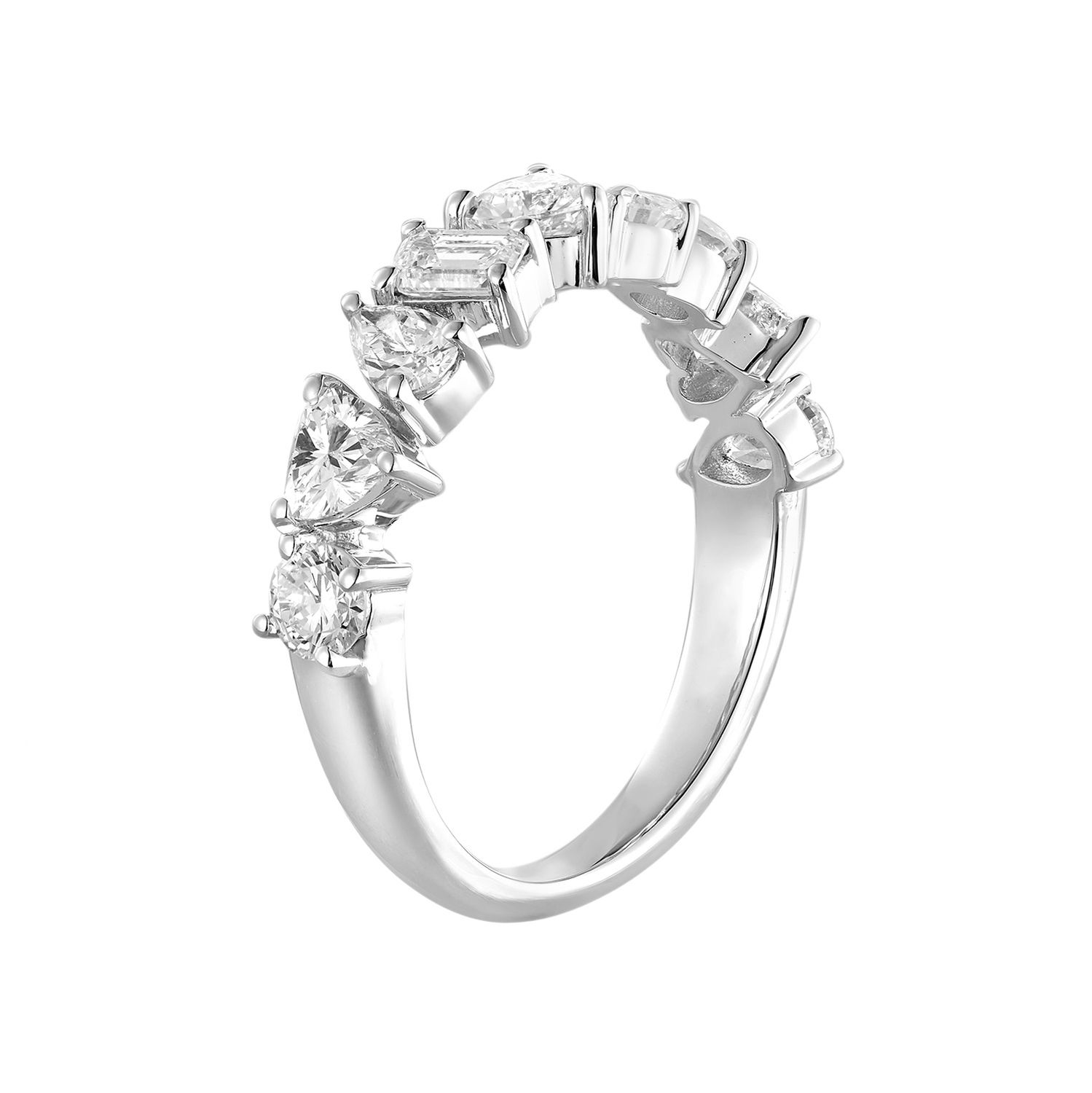 14K White Gold Lab Grown Diamond Wedding Band MZ12050-1, Colour: 14KW-2.88g-1.563ct-LG