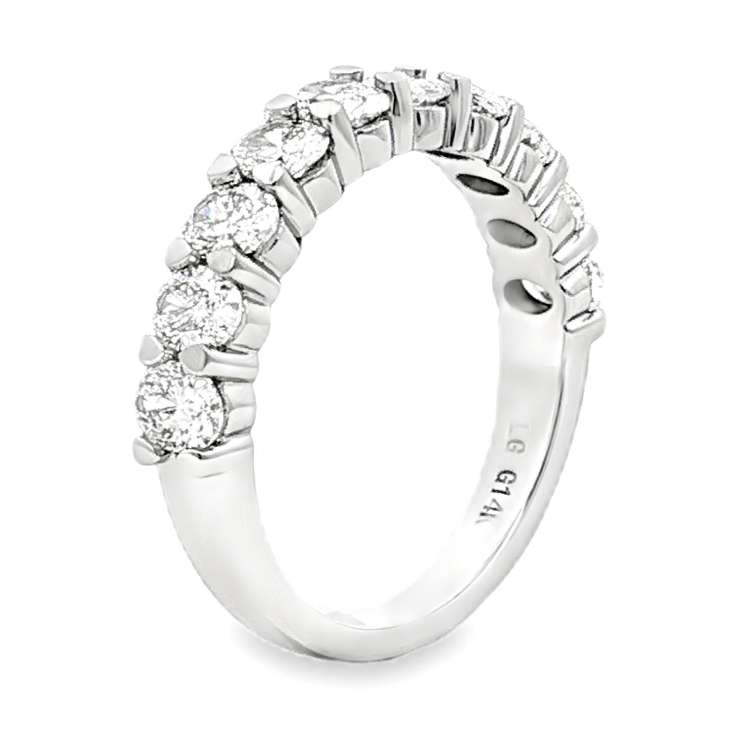14K White/Yellow Gold Lab Grown Oval Shaped Diamond Wedding Band MZ73155-7, Colour: 14KW-3.63g-1.416ct-LG
