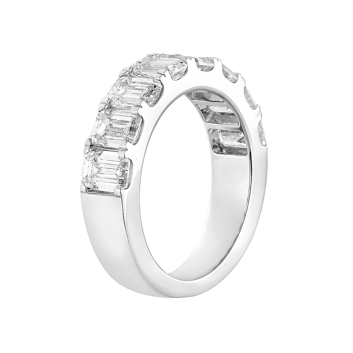 14K White/Yellow Gold Emerald Cut Lab Grown Diamond Band MZ11992, Colour: 14KY-5.87g-3.385ct-LG