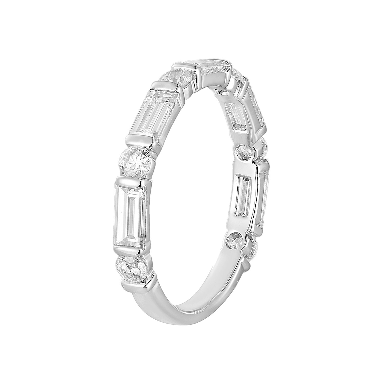 14K White/Yellow Gold Lab Grown Diamond Wedding Band MG-12, Colour: 14KW-1.87g-1.375ct-LG