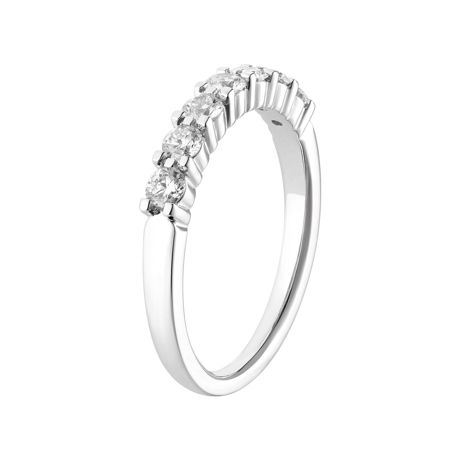 14K White Gold Natural Diamond Wedding Band MZ7358, Colour: 14KW-2.58g-0.482ct-ND