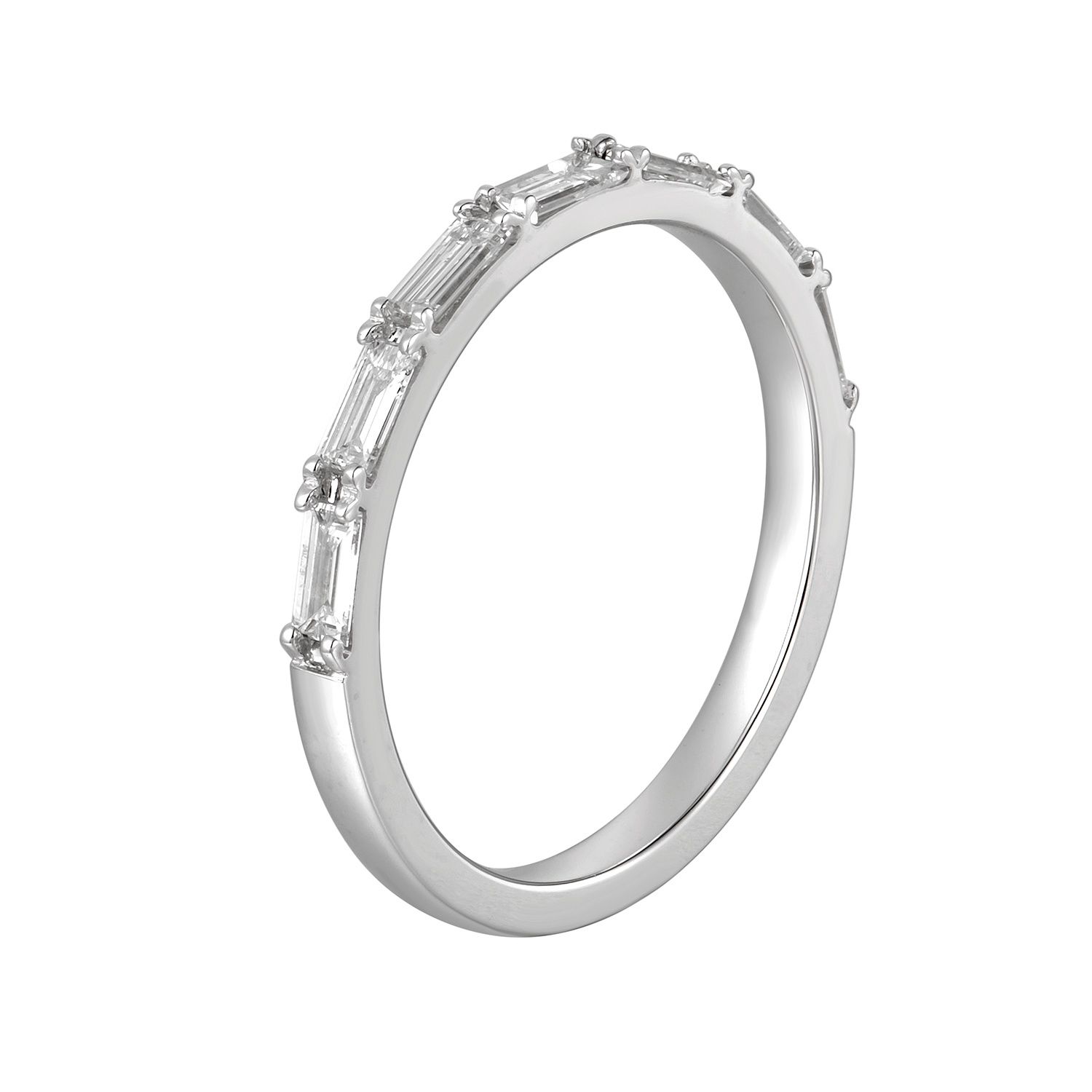 14K White Gold Natural Diamond Wedding Band MZ7952(REMZ7763), Colour: 14KW-1.91g-0.586ct-ND