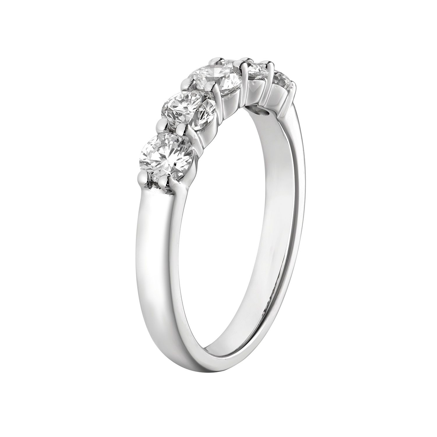 14K White Gold Natural Diamond Wedding Band MZ7331, Colour: 14KW-3.49g-1.098ct-ND