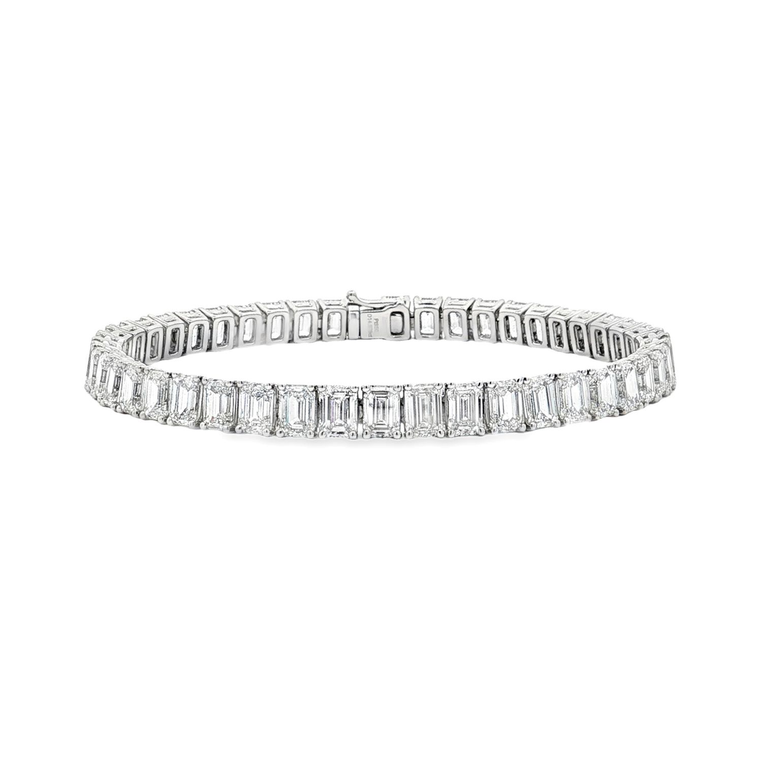 Platinum Lab Grown Emerald-Cut Diamond Bracelet ZC0001
