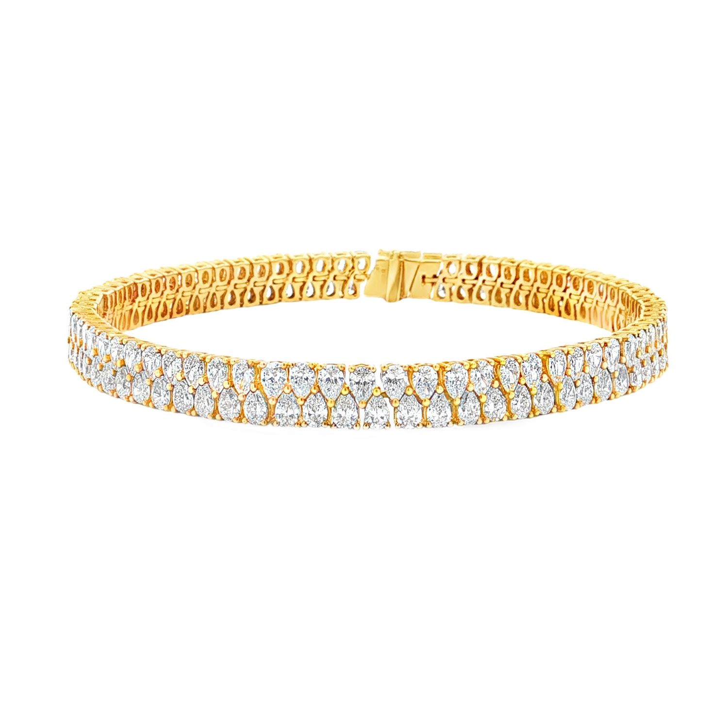 18K Yellow Gold Lab Grown Pear-Shaped Diamond Bracelet ZC0003