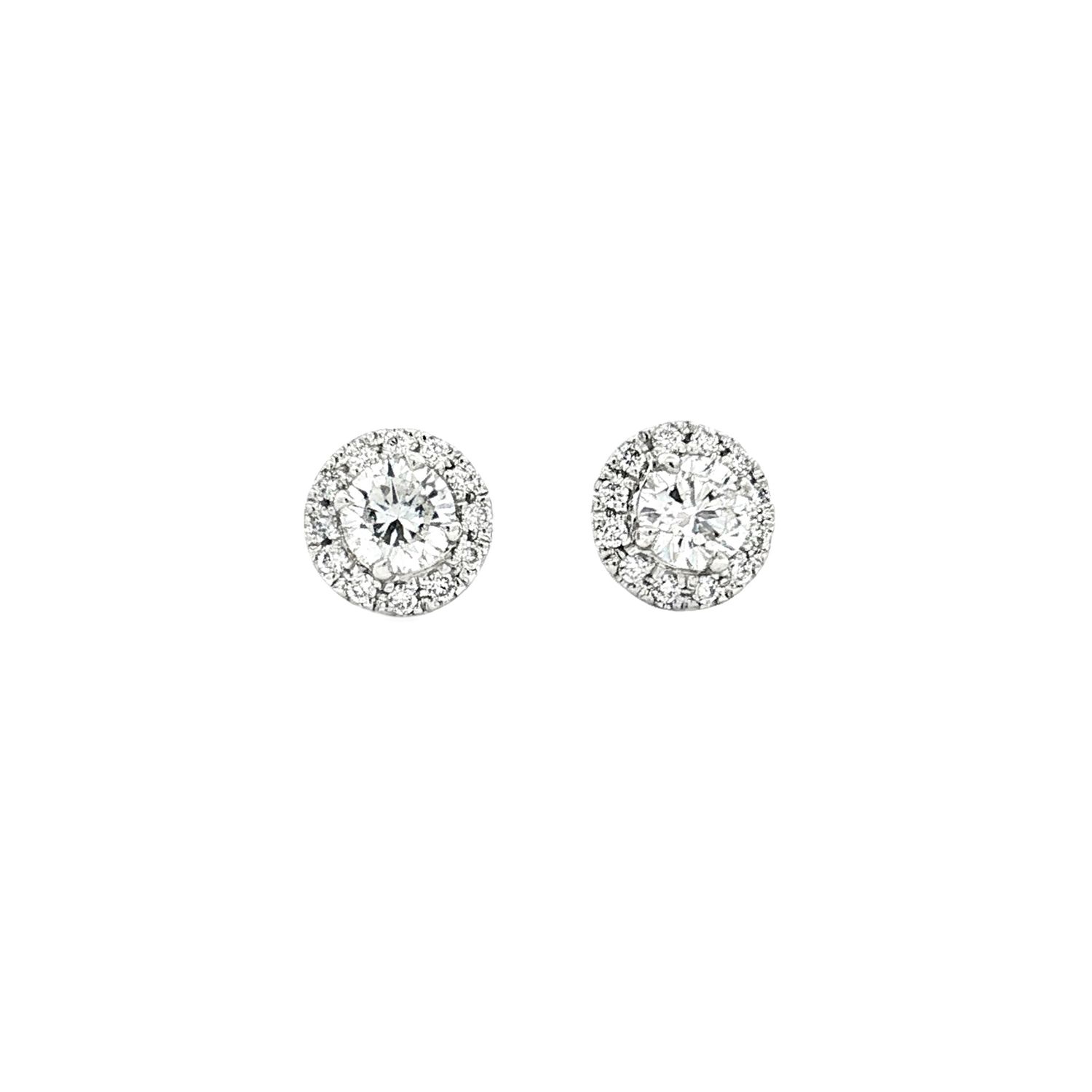 Platinum Lab Grown Round Diamond Stud Earrings XQ0053