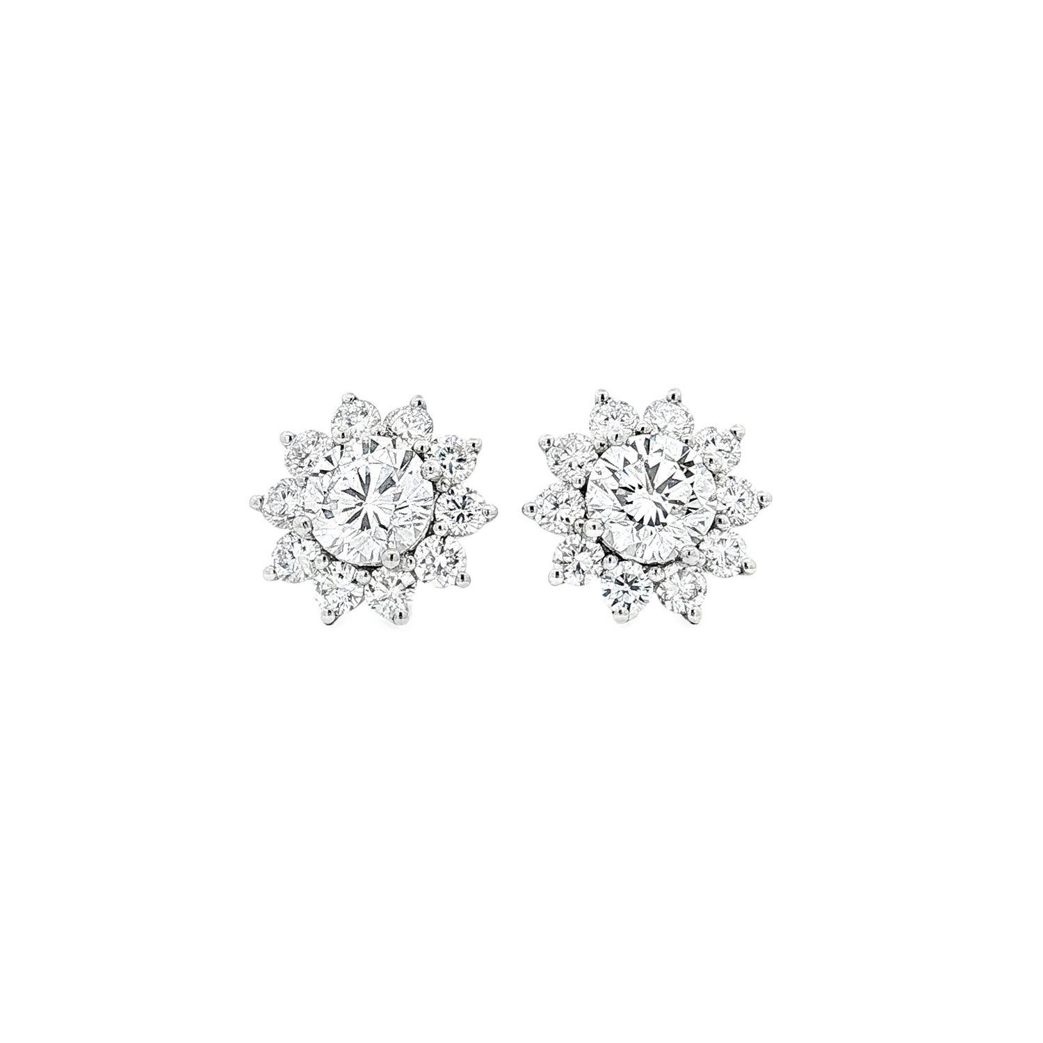 Platinum Lab Grown Round Diamond Stud Earrings XQ0051