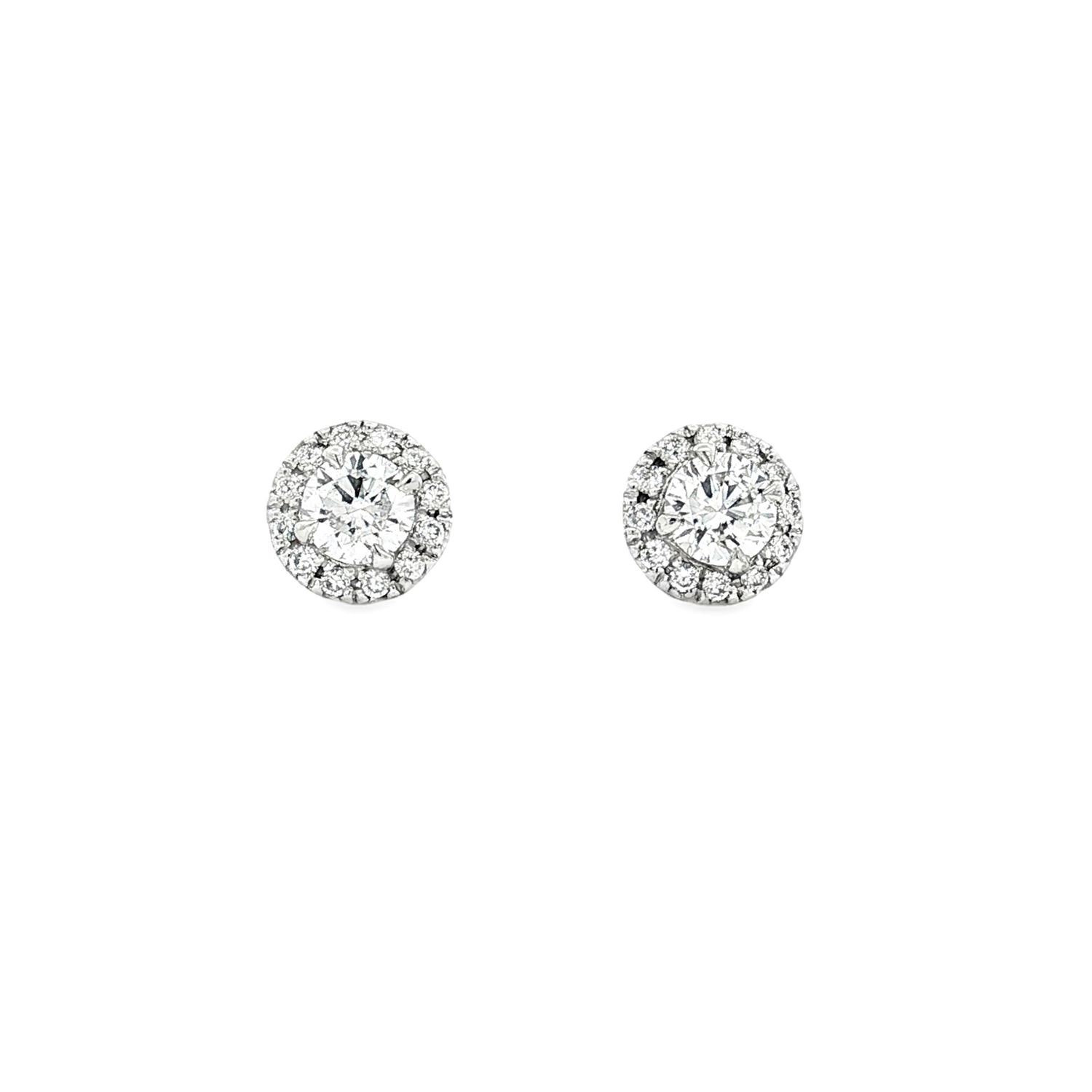 Platinum Lab Grown Round Diamond Stud Earrings XQ0055
