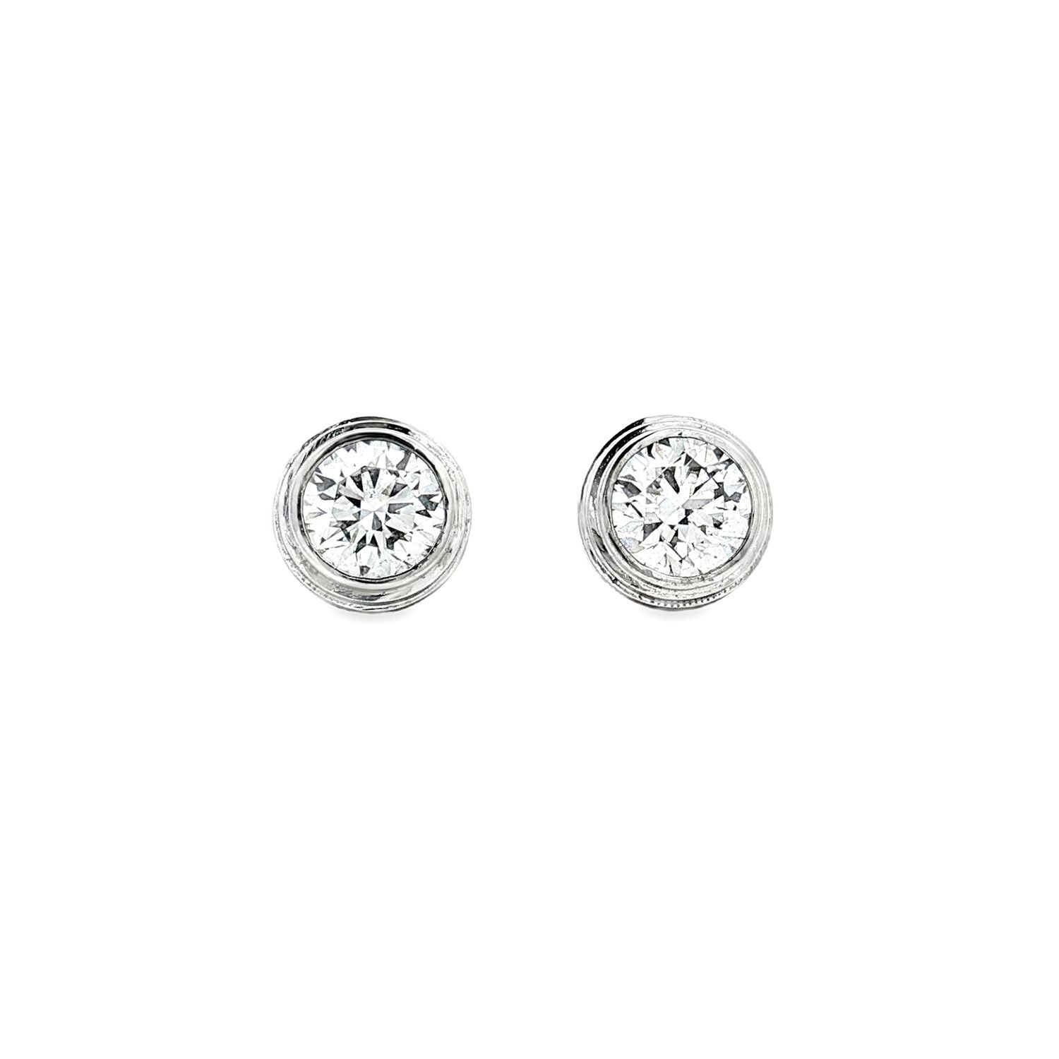 Platinum Lab Grown Round Diamond Stud Earrings XQ0058
