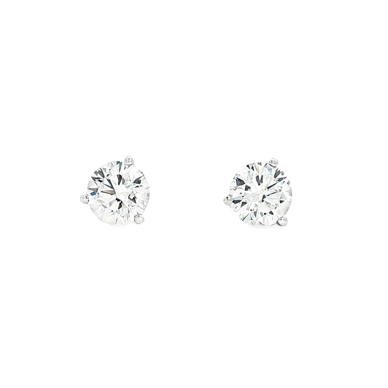 Platinum Lab Grown Round Diamond Stud Earrings XQ0056