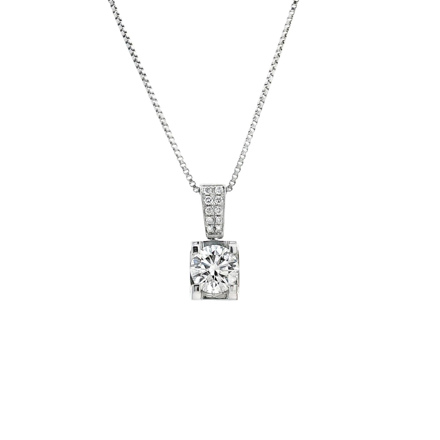 PT950 Platinum Lab Grown Round Diamond Pendant XQ0068