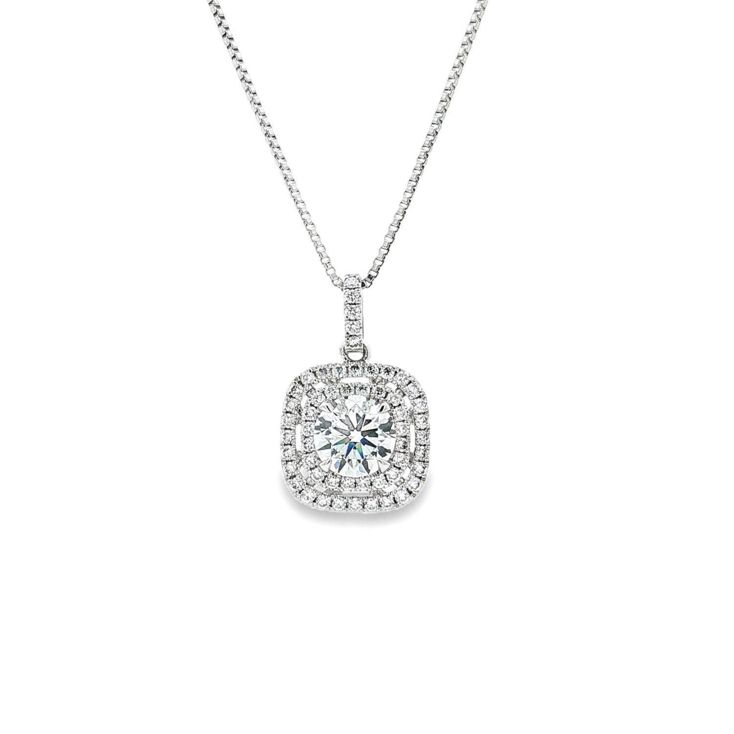 Platinum Lab Grown Round Diamond Pendant XQ0065