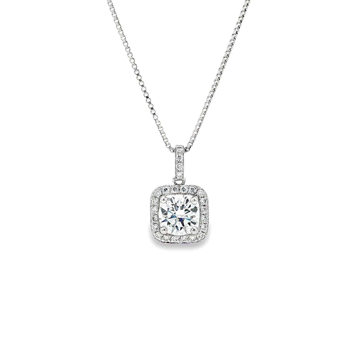 Platinum Lab Grown Cushion-Cut Diamond Pendant XQ0063