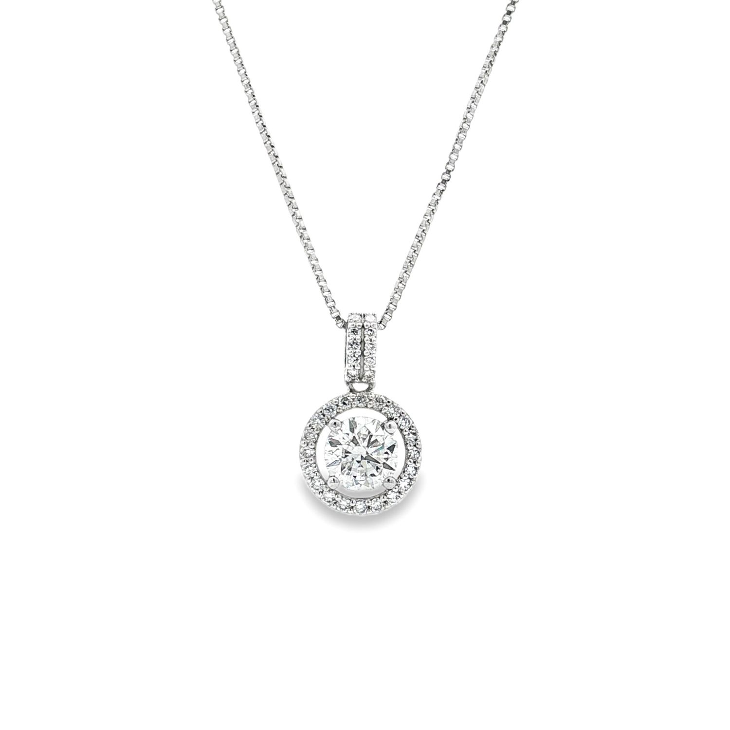 Platinum Lab Grown Round Diamond Pendant XQ0069