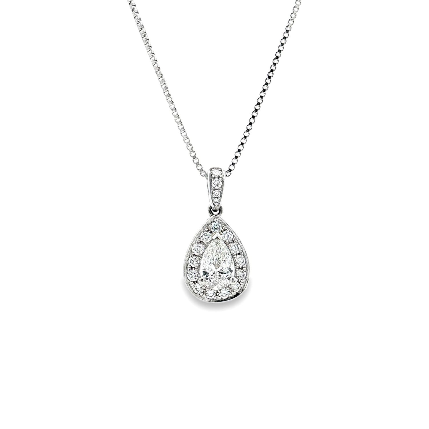 Platinum Lab Grown Pear-Shaped Diamond Pendant XQ0064