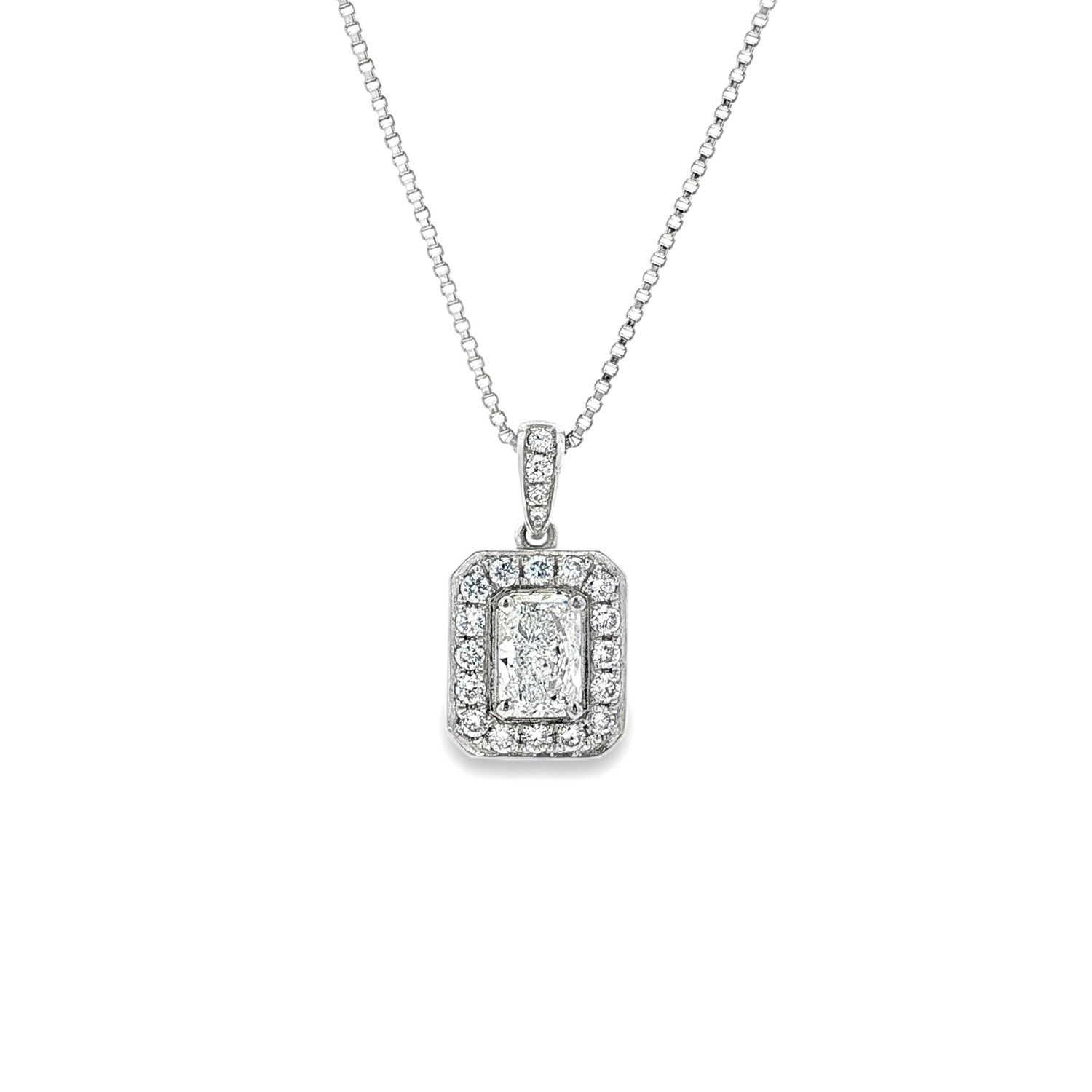 PT950 Platinum Lab Grown Emerald-Cut Diamond Pendant XQ0066
