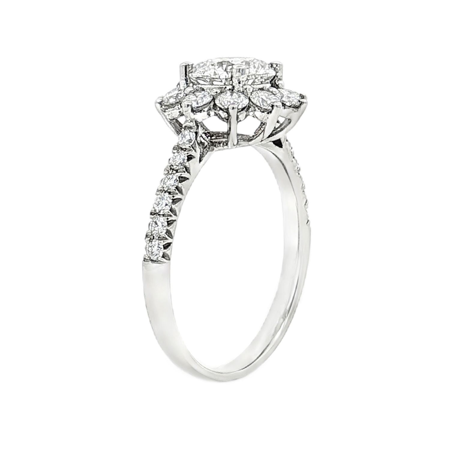 PT950 Platinum Lab Grown Diamond Straight Shank Size 6.75 Engagement Ring XQ0078