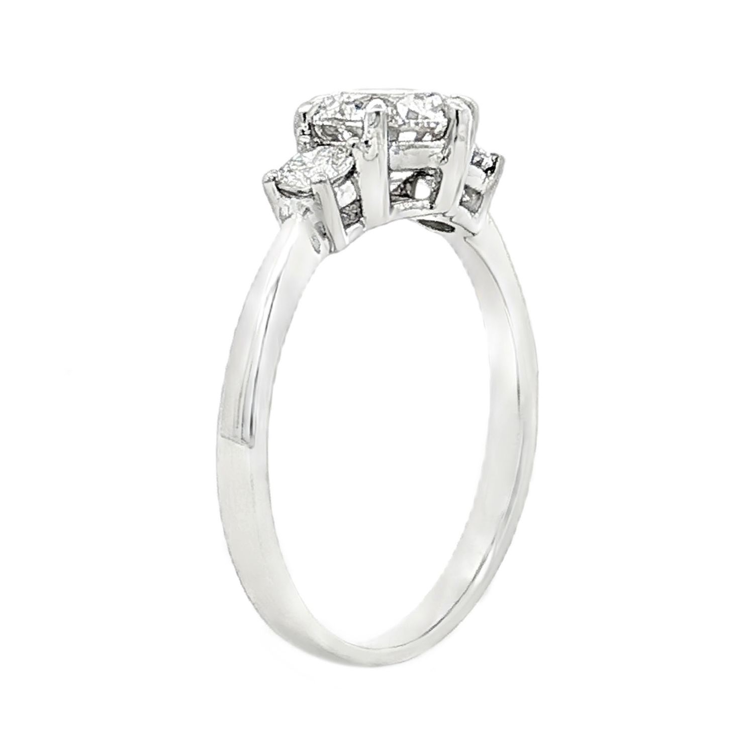 PT950 Platinum Lab Grown Diamond Size 5.75# Three Stone Engagement Ring XQ0073