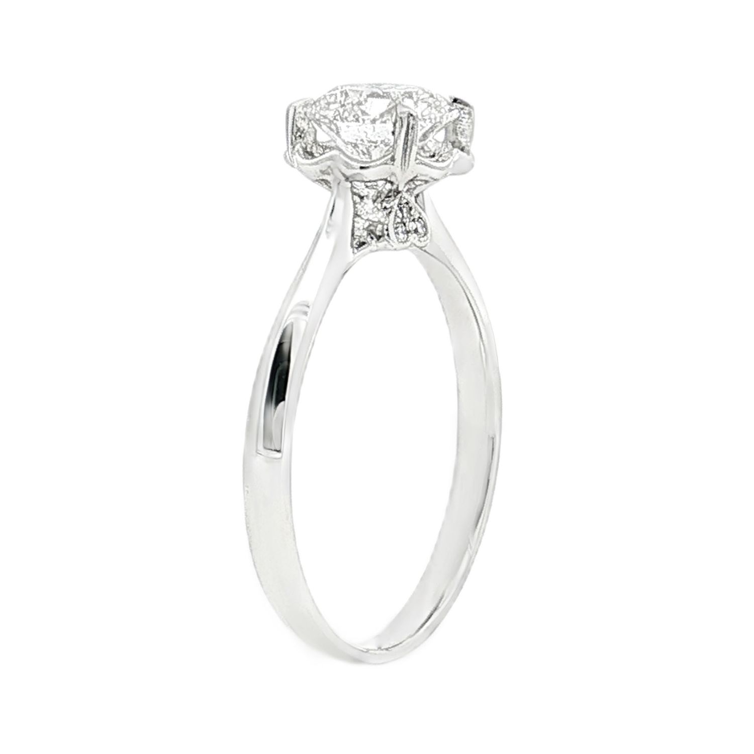 PT950 Platinum Lab Grown Round Diamond Straight Shank Engagement Ring XQ0076