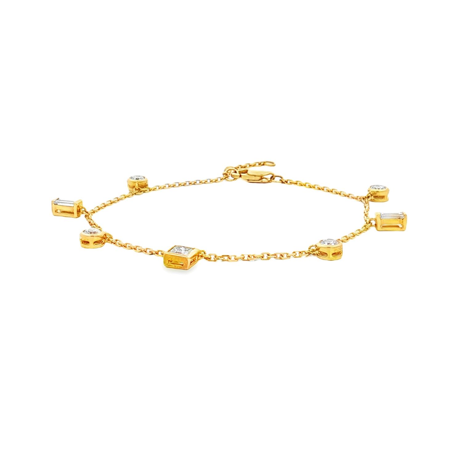 18K Yellow Gold Lab Grown Diamond 6 inches Bracelet JL0007