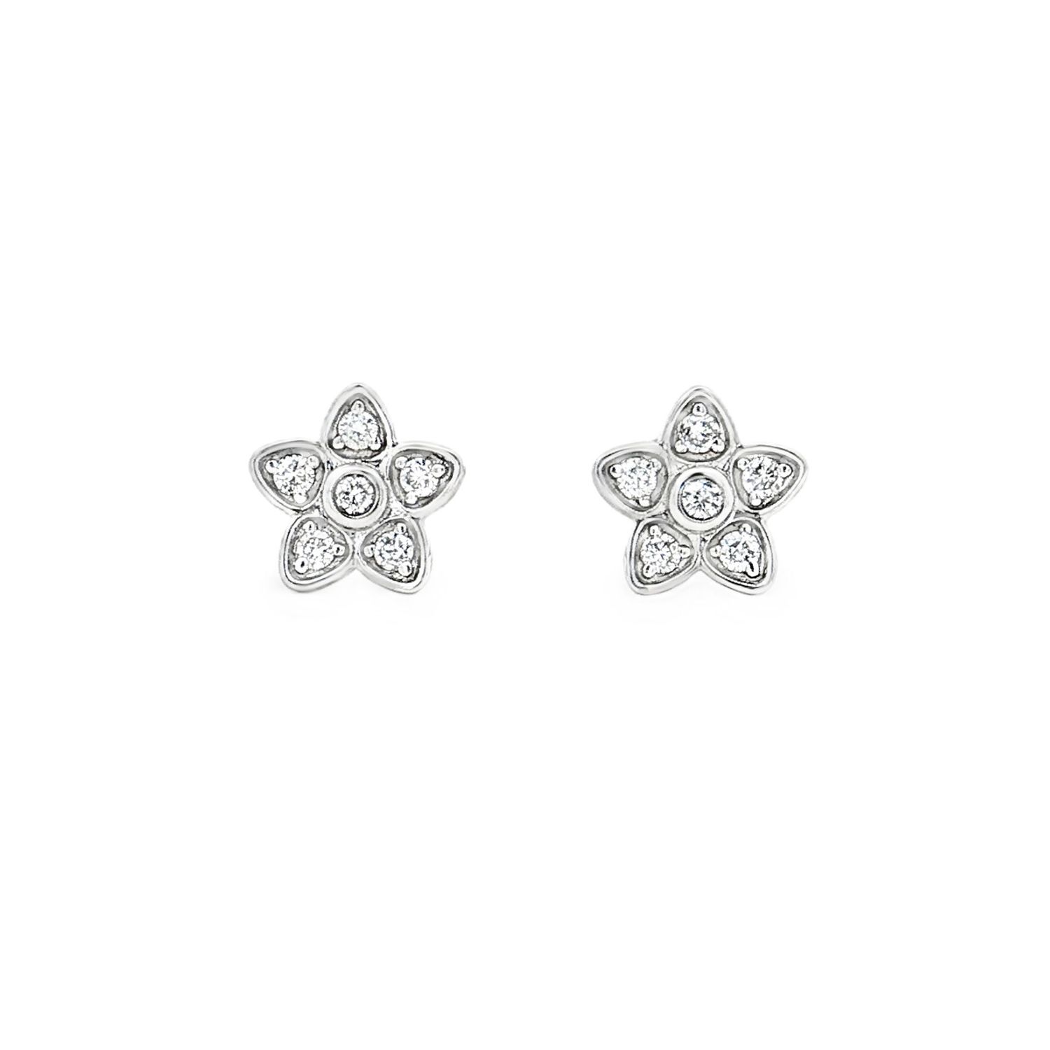 18K White Gold Lab Grown Diamond Stud Earrings YM0002