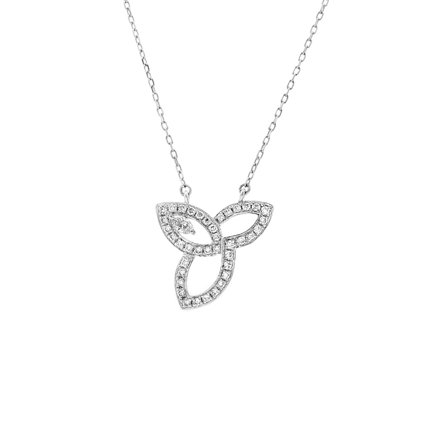 Platinum Lab Grown Diamond Elegant Collarbone Necklace LF0008