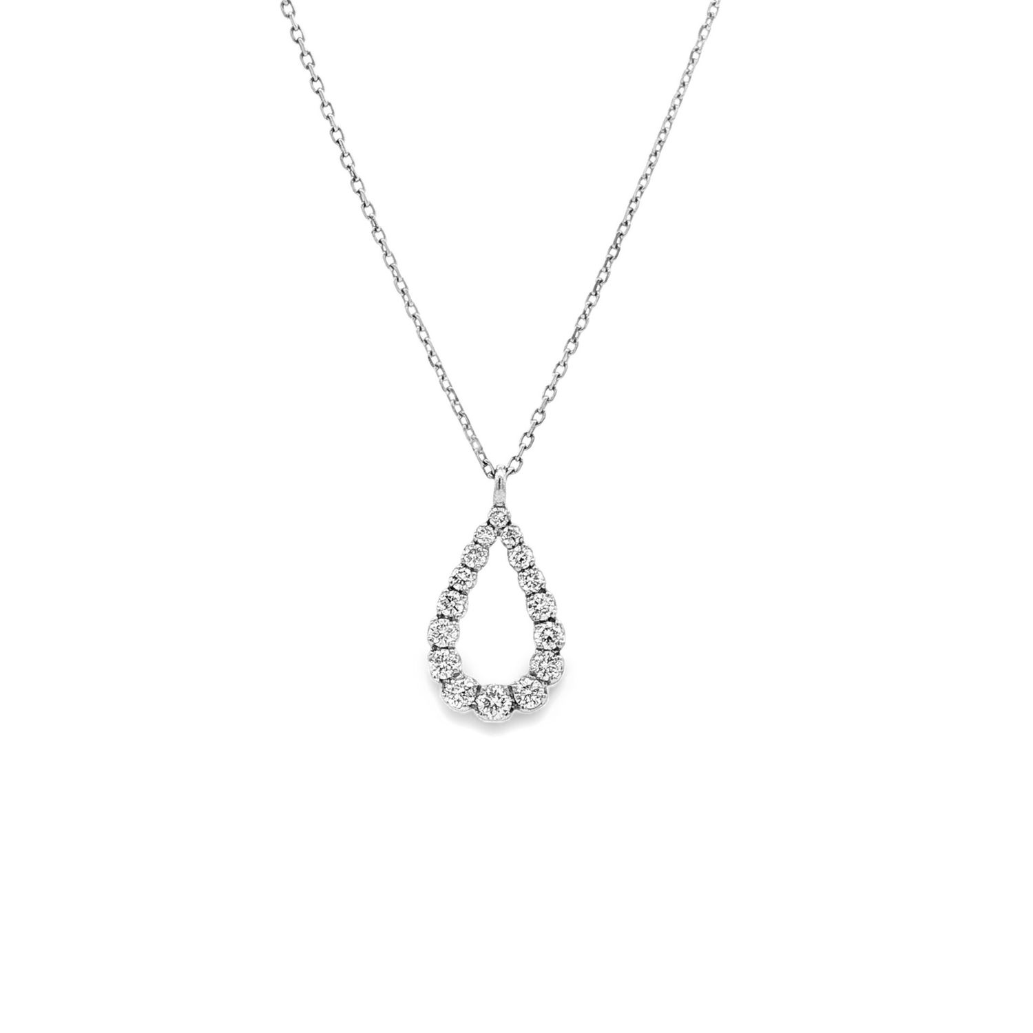 Platinum Lab Grown Diamond Teardrop Necklace LF0012