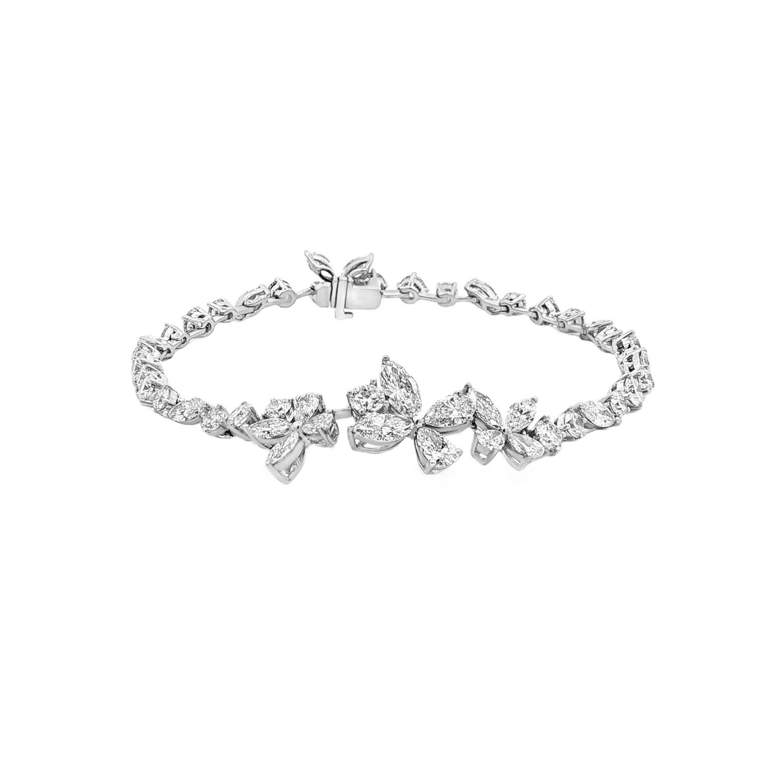 Platinum Lab Grown Diamond Butterfly Elegant Bracelet JP0003