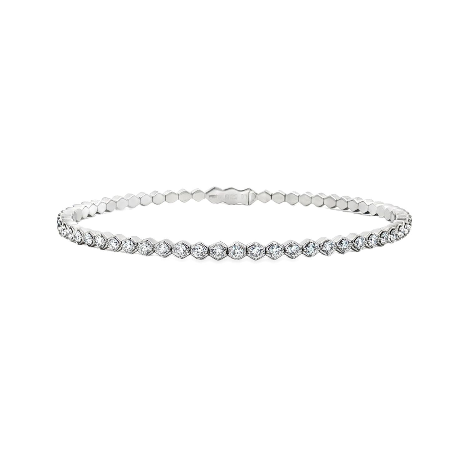 14K White/Yellow Gold Classic Lab Grown Round Diamond Bracelet MZ2603, Colour: 14KW-7.23g-1.836ct-LG