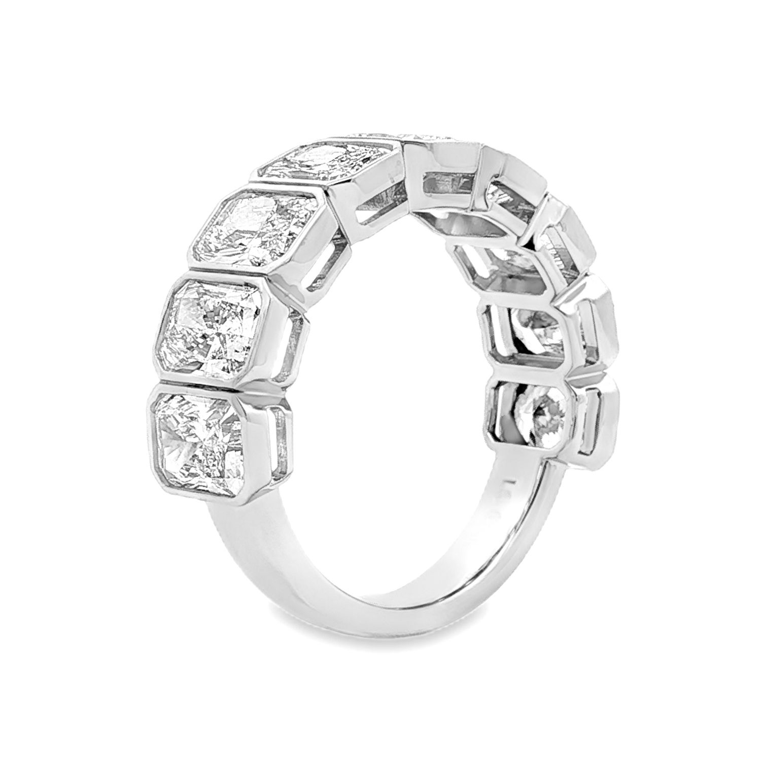 14K White/Yellow Gold Lab Grown Cushion Diamond Wedding Band MZ30447-3, Colour: 14KW-3.38g-1.974ct-LG