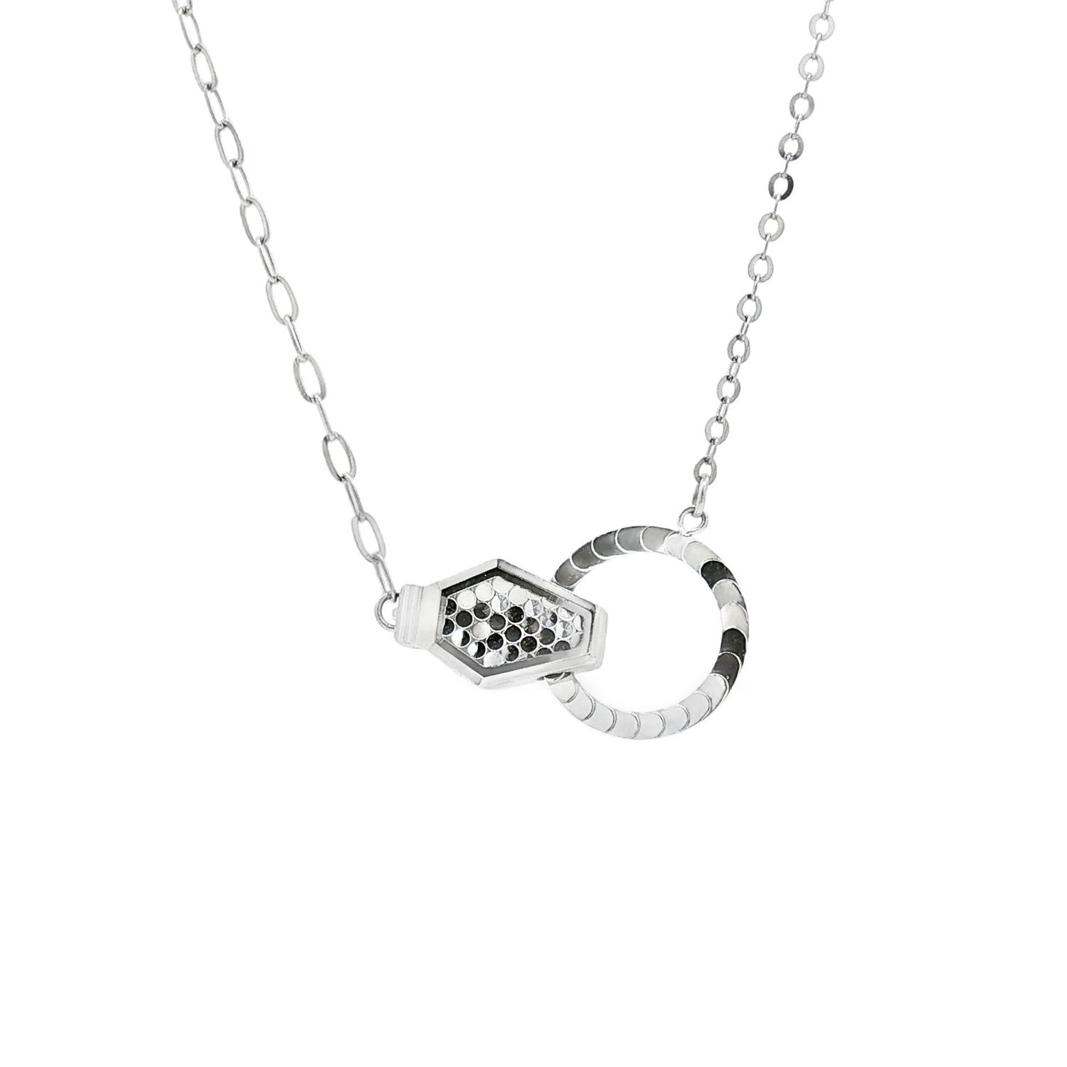 PT950 Platinum Geometric Starlight Ring Necklace BJY0011