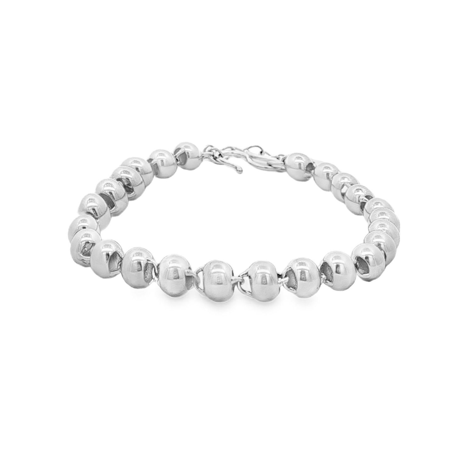 PT950 Platinum Polished Round Bead Adjustable Bracelet BJY0020