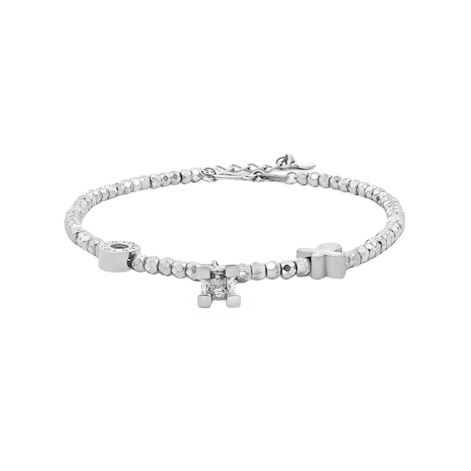 PT950 Platinum Faceted Bead Adjustable Bracelet BJY0019