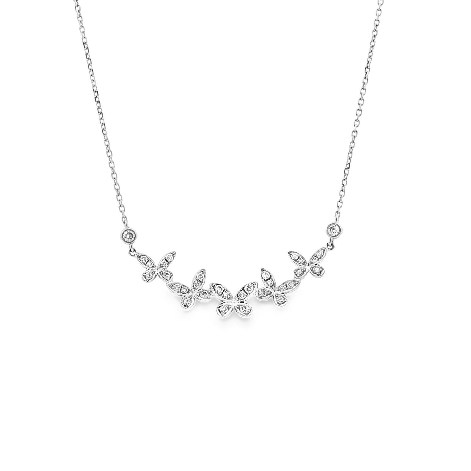 PT950 Platinum Lab Grown Diamond Butterfly Elegant Collarbone Necklace YSD0012